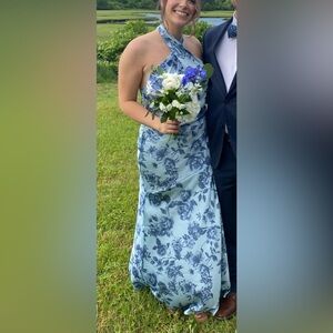 Revelry Athena Satin Floral Dress